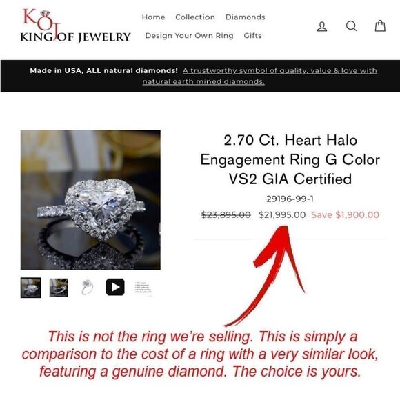 ❤️014❤️. 💍NEW 18K WHITE GOLD DIAMOND 925 SILVER HEART RING - Picture 11 of 16